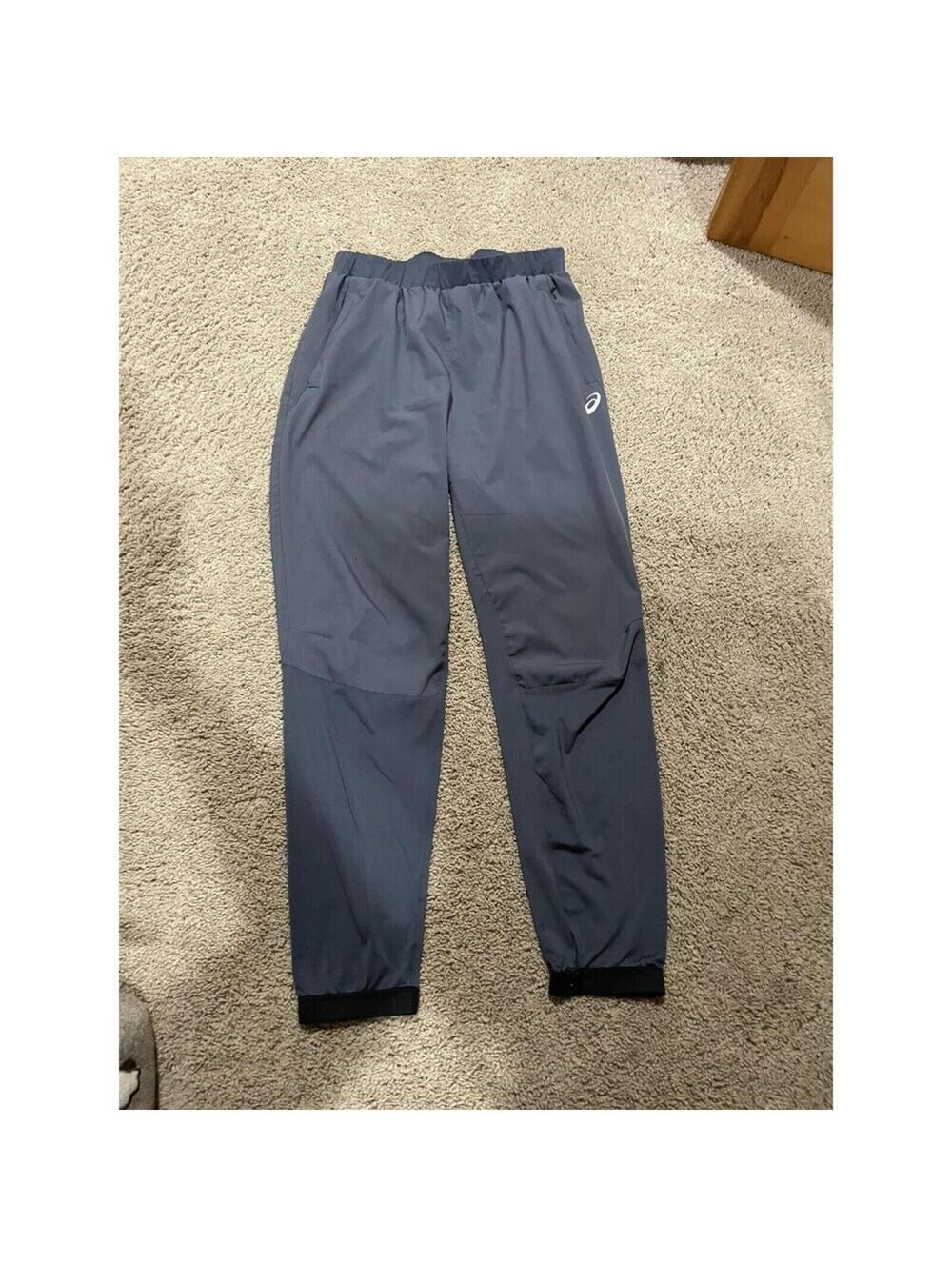 Women's Asics running light running pants jogger gray light M MEDIUM reflective